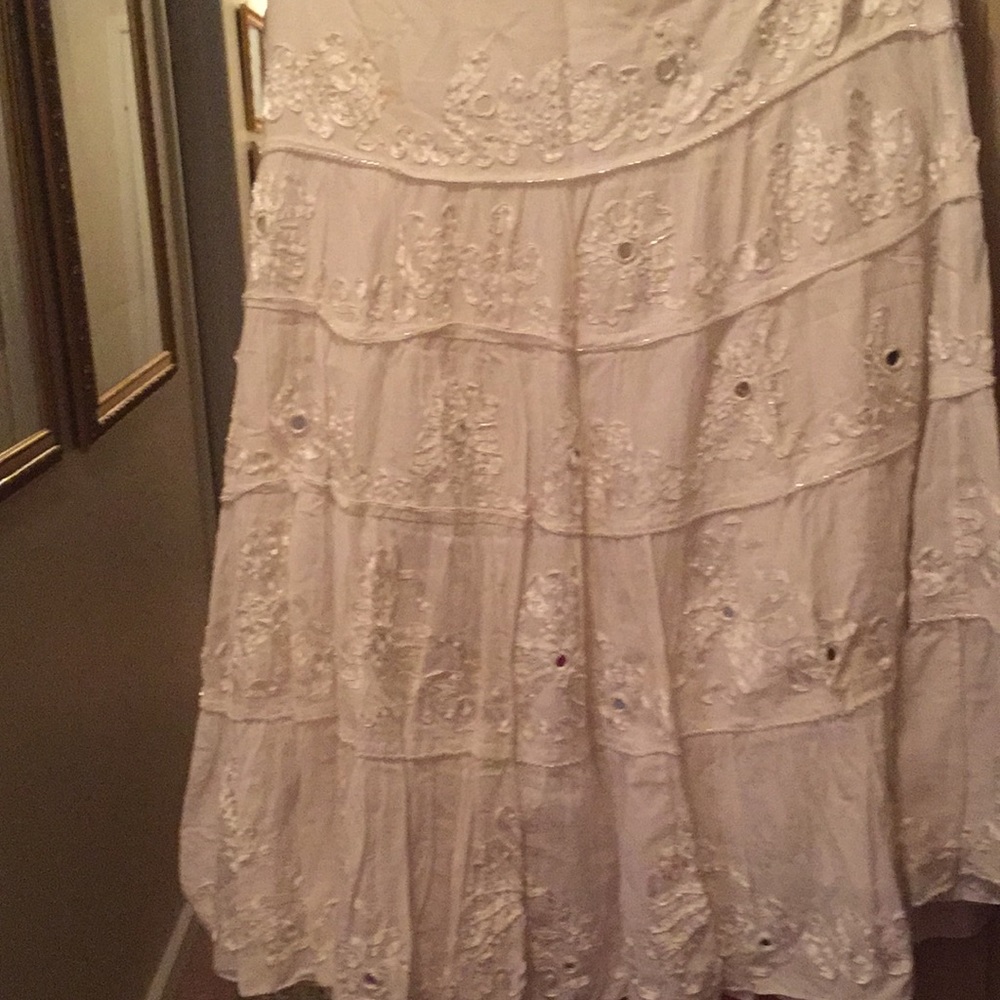 White full skirt with lots if detail